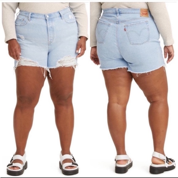 LEVI’S 501 NWT Original Distressed Denim Shorts size 20W - Picture 12 of 12